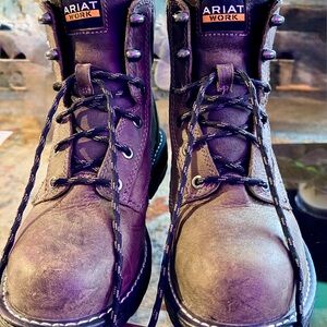 Ariat Women’s Brown Work Boots/Motorcycle Boots with Reinforced Toe